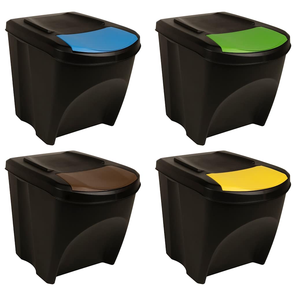 vidaXL Stackable Recycling Bins 4 pcs Anthracite 100 L