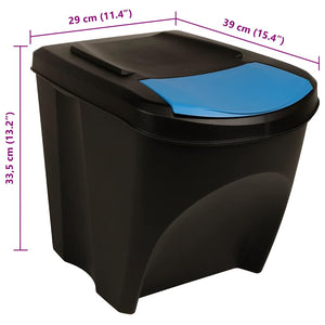 vidaXL Stackable Recycling Bins 4 pcs Anthracite 100 L