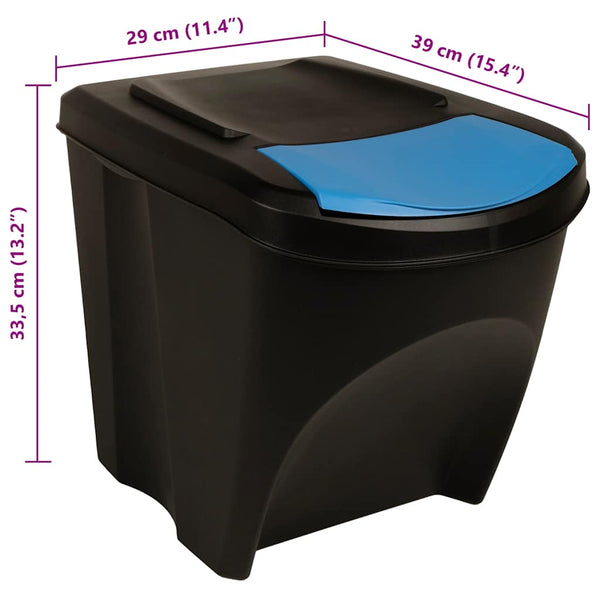vidaXL Stackable Recycling Bins 4 pcs Anthracite 100 L