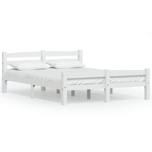 vidaXL Solid Wood Bed White Pine 120x200 cm