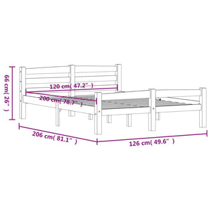 vidaXL Solid Wood Bed White Pine 120x200 cm