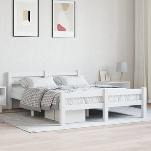 vidaXL Solid Pine Bed White 140x200 cm