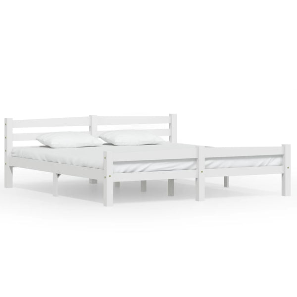 vidaXL Solid Pine Bed White 180x200 cm