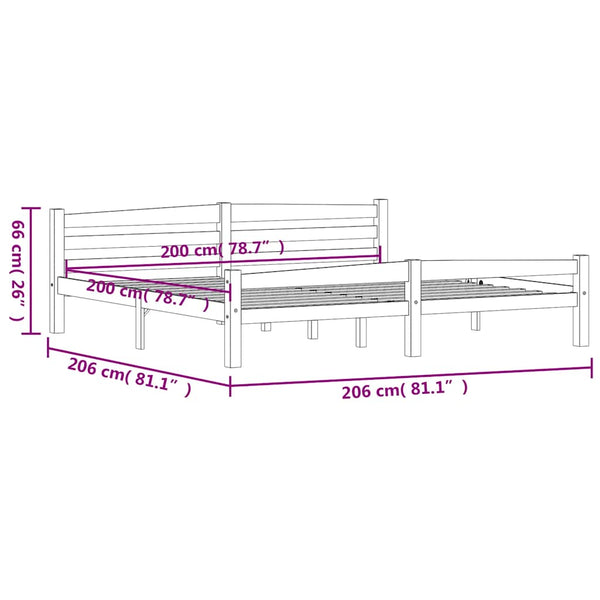 vidaXL Solid Pine Bed White 200x200 cm