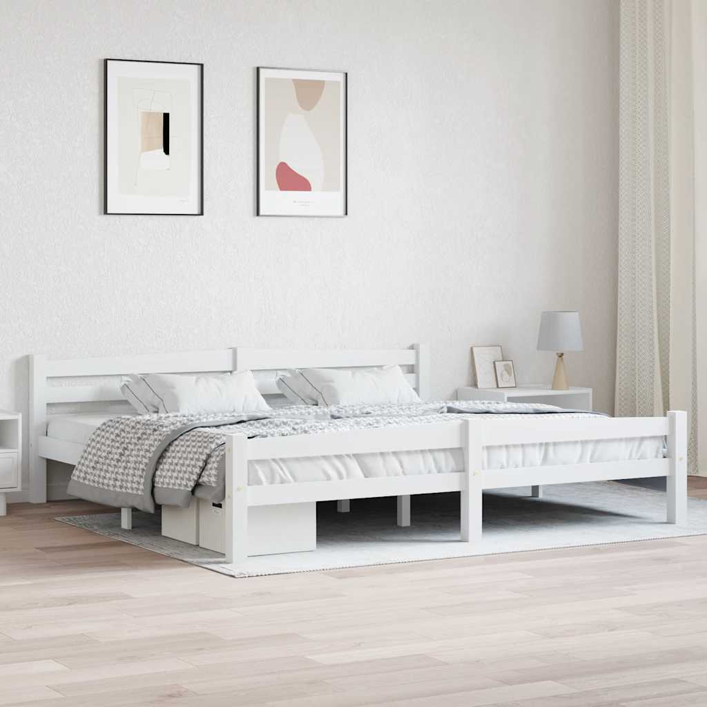 vidaXL Solid Pine Bed White 200x200 cm
