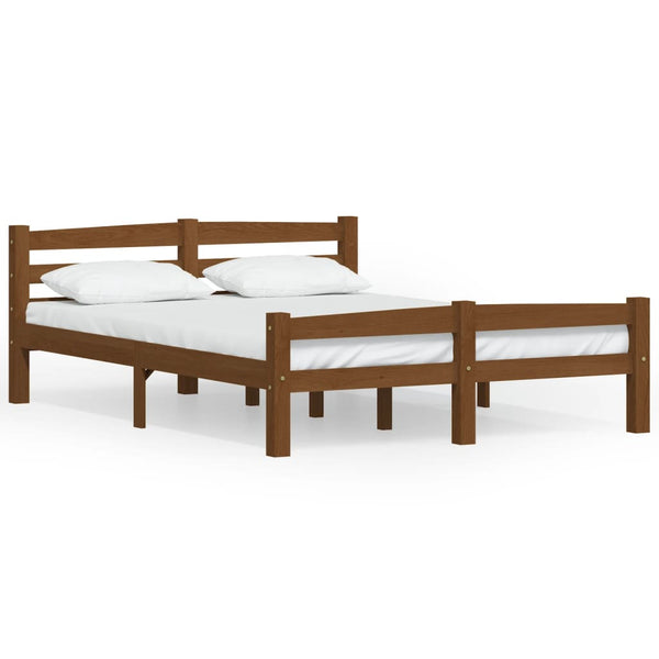 vidaXL Solid Pine Bed Honey Brown 140x200 cm