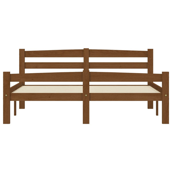 vidaXL Solid Pine Bed Honey Brown 140x200 cm