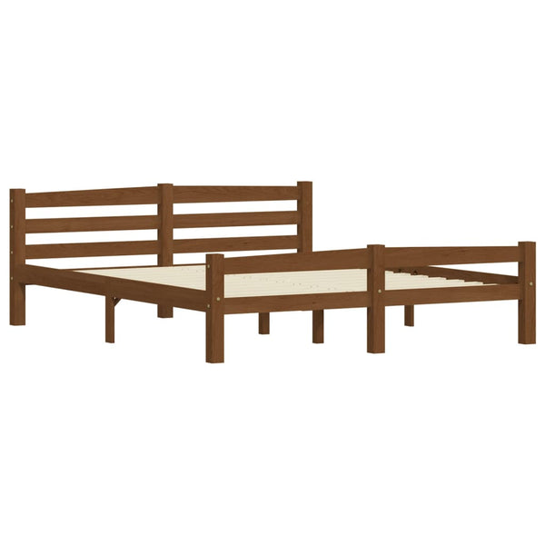 vidaXL Solid Wood Bed Honey Brown Pine 160x200 cm