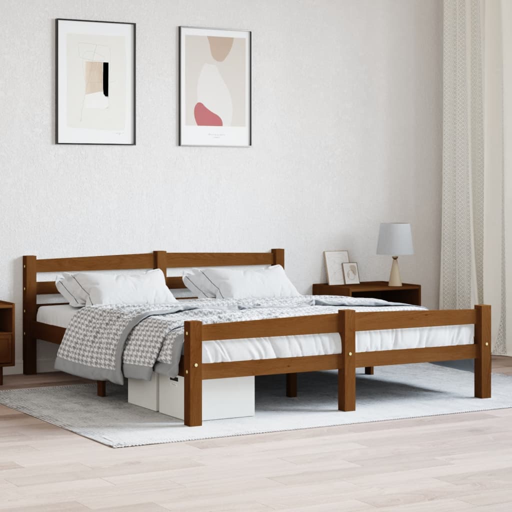 vidaXL Solid Wood Bed Honey Brown Pine 160x200 cm