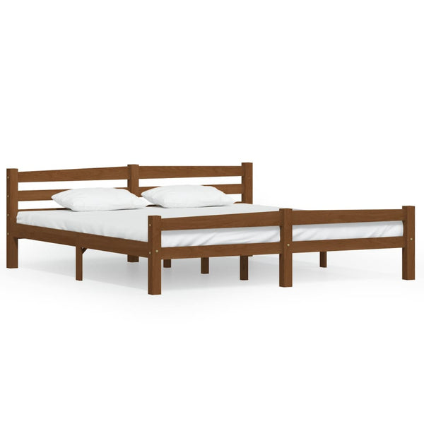 vidaXL Solid Wood Bed Honey Brown Pine 180x200 cm