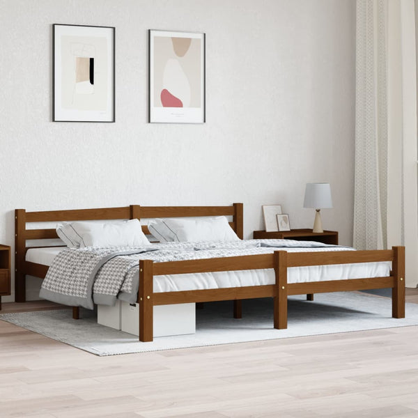 vidaXL Solid Wood Bed Honey Brown Pine 180x200 cm