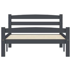 vidaXL Solid Wood Bed Dark Grey Pine 100x200 cm