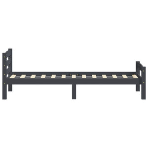 vidaXL Solid Wood Bed Dark Grey Pine 100x200 cm