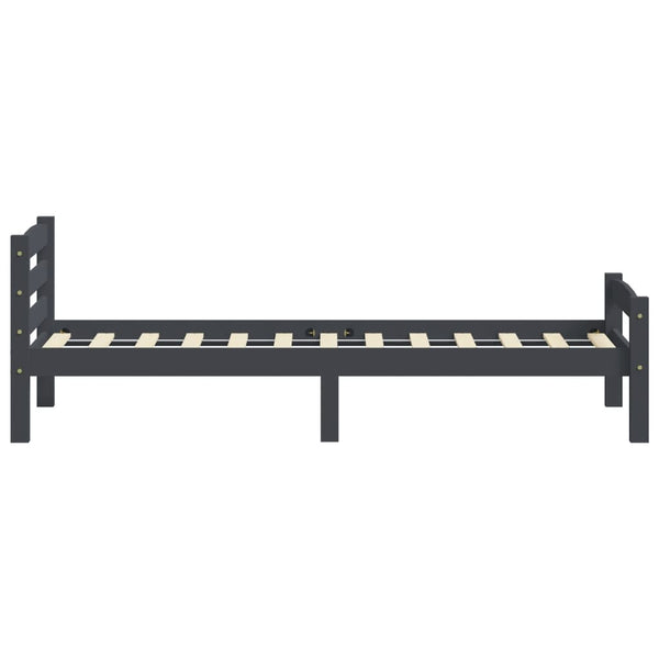 vidaXL Solid Wood Bed Dark Grey Pine 100x200 cm