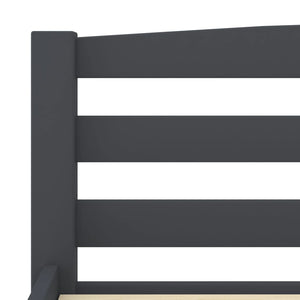 vidaXL Solid Wood Bed Dark Grey Pine 100x200 cm