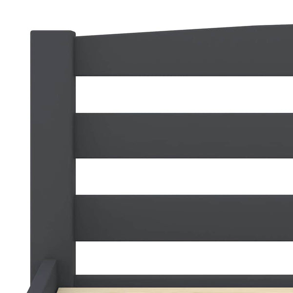 vidaXL Solid Wood Bed Dark Grey Pine 120x200 cm
