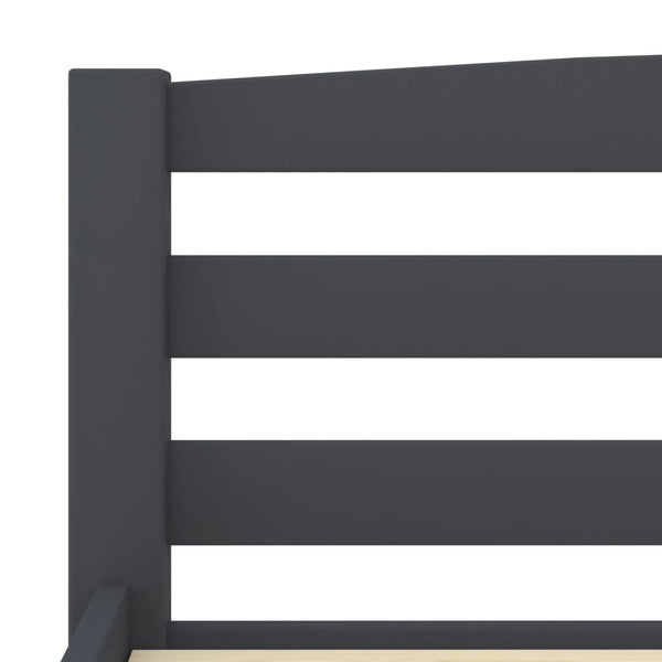 vidaXL Solid Wood Bed Dark Grey Pine 140x200 cm