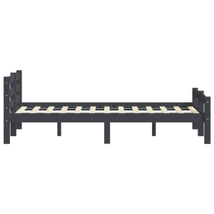 vidaXL Solid Wood Bed Dark Grey Pine 160x200 cm