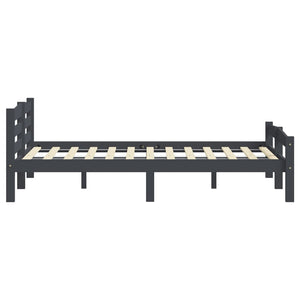 vidaXL Solid Pine Bed Dark Grey 200x200 cm