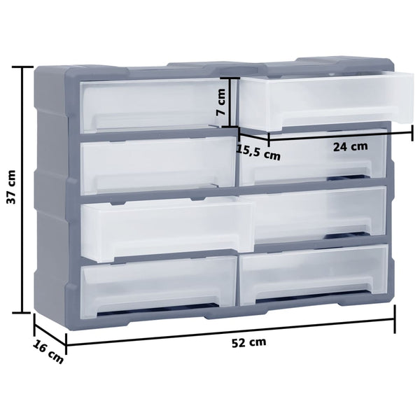 vidaXL Multi-Drawer Organizer 8 large drawers 52x16x37 cm