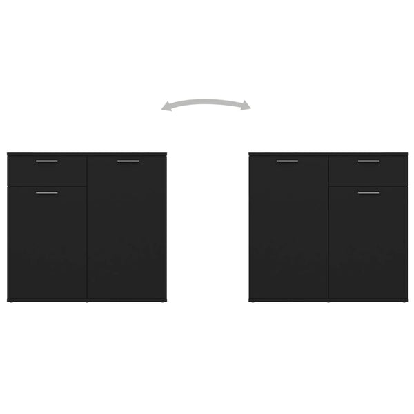 Schwarzes Sideboard 80 cm