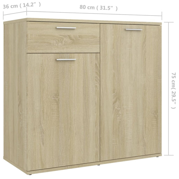 Sonoma-Eiche Sideboard, 80 cm