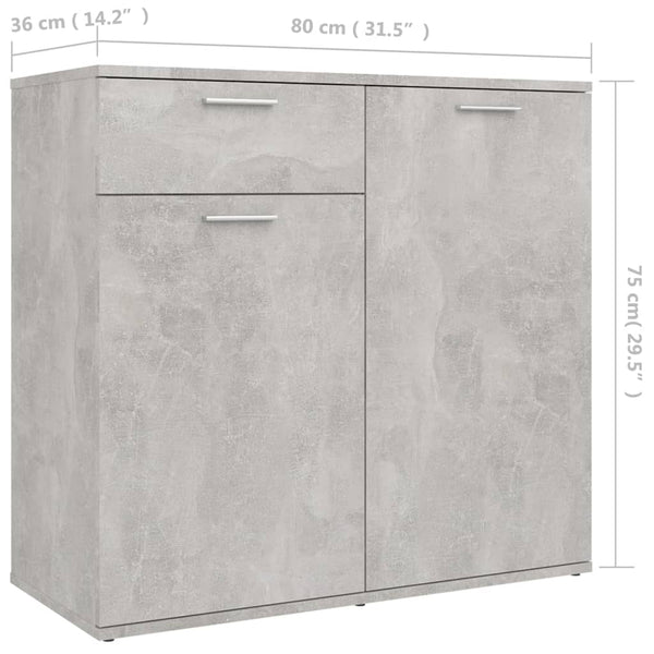 Betongraues Sideboard 80 cm