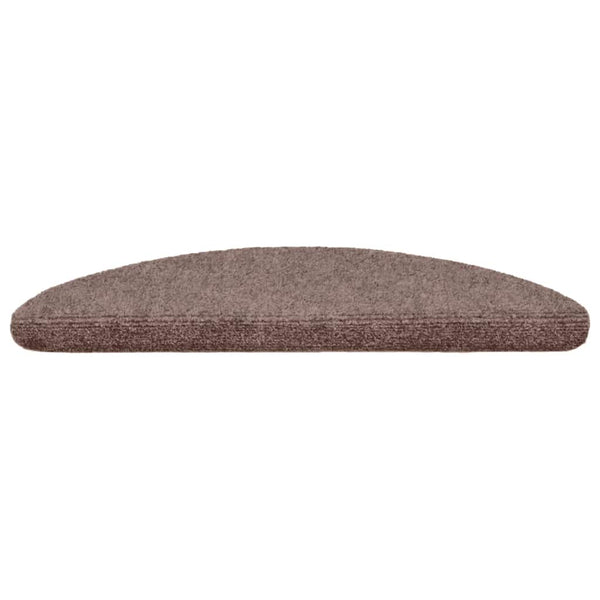 vidaXL Self-Adhesive Stair Mats 5 pcs. 56x17x3 cm Light Brown Half Round