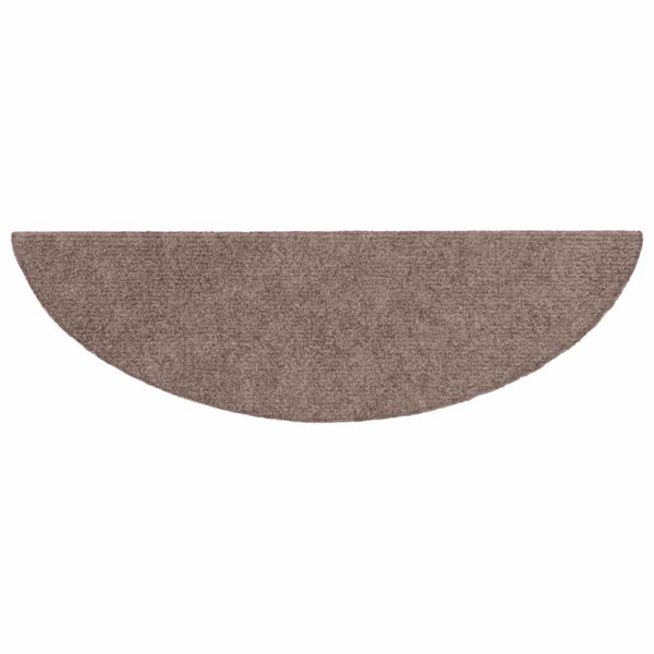 vidaXL Self-Adhesive Stair Mats 5 pcs. 56x17x3 cm Light Brown Half Round