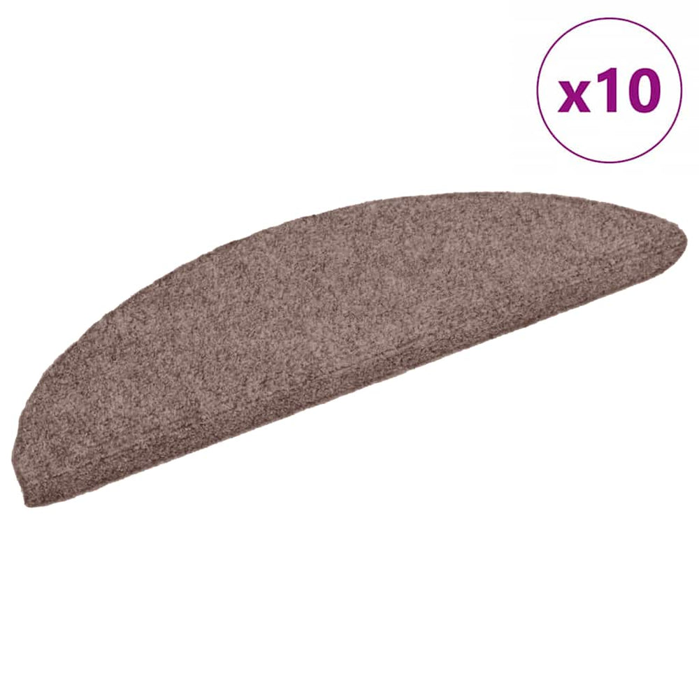 vidaXL Self-Adhesive Stair Treads 10 pcs 56x17x3 cm Light Brown Half-Round