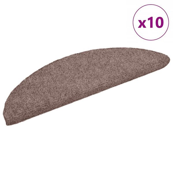 vidaXL Self-Adhesive Stair Treads 10 pcs 56x17x3 cm Light Brown Half-Round