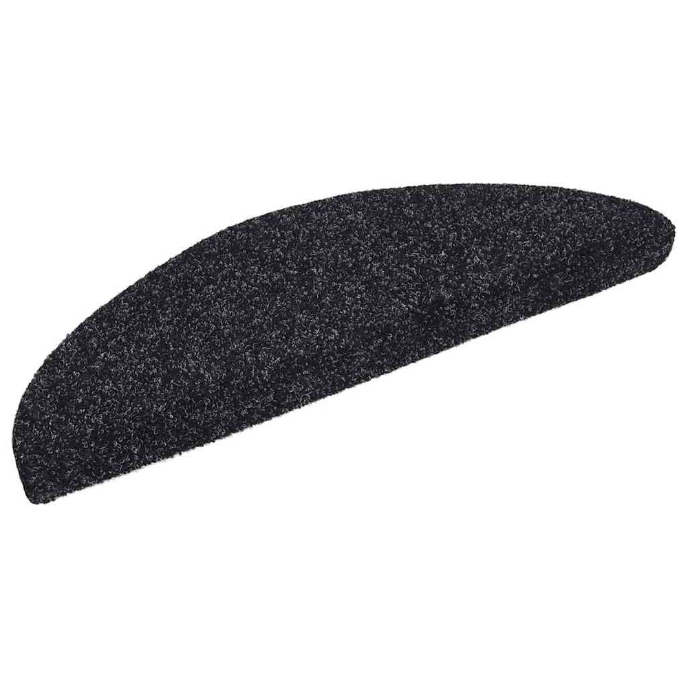 vidaXL Self-Adhesive Stair Treads 5 pcs. 56x17x3 cm Black Semi-Circular
