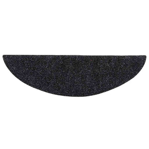 vidaXL Self-Adhesive Stair Treads 5 pcs. 56x17x3 cm Black Semi-Circular