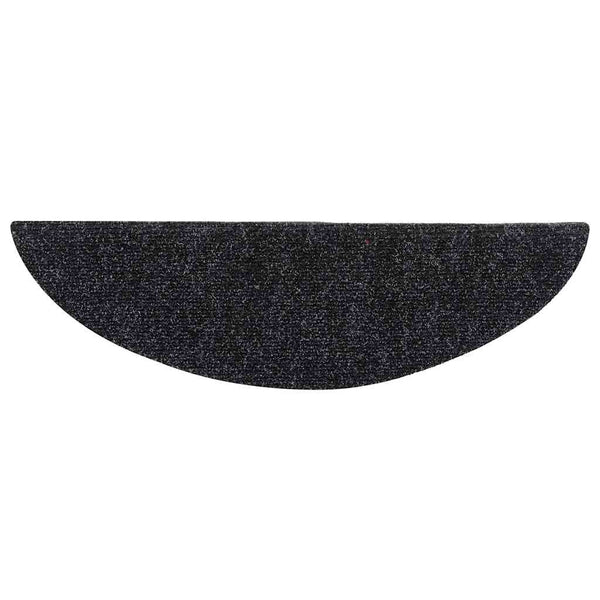 vidaXL Self-Adhesive Stair Treads 5 pcs. 56x17x3 cm Black Semi-Circular