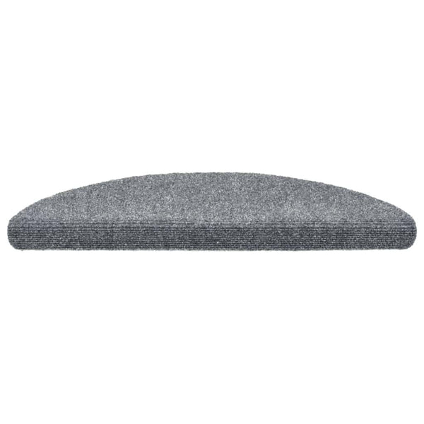 vidaXL Self-Adhesive Stair Treads 5 pcs. 56x17x3 cm Light Grey Semi-Circular
