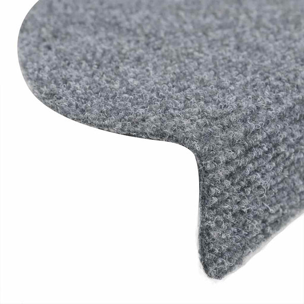 vidaXL Self-Adhesive Stair Treads 5 pcs. 56x17x3 cm Light Grey Semi-Circular