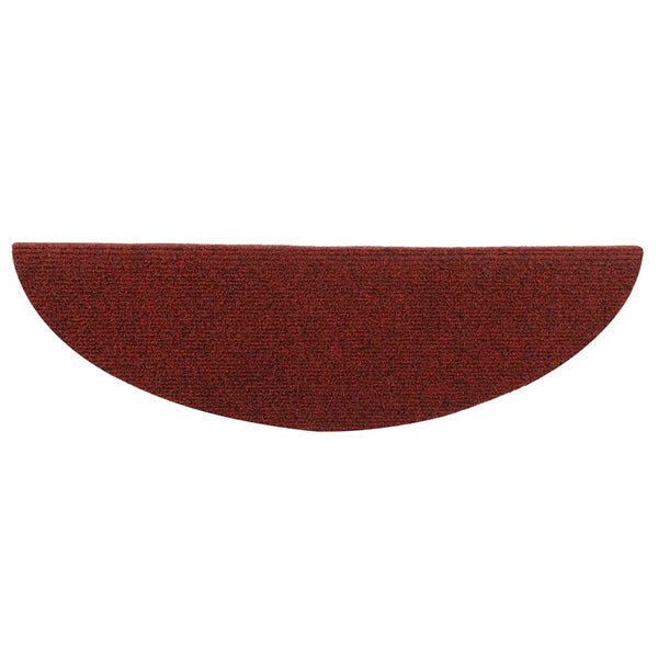 vidaXL Stair Mats Self-Adhesive 10 pcs 56x17x3 cm Burgundy Half Round