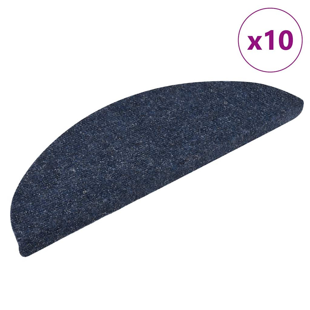 vidaXL Self-Adhesive Stair Treads 10 pcs 56x17x3 cm Blue Semi-Circular