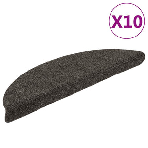 vidaXL Self-Adhesive Stair Mats 10 pcs 56x17x3 cm Anthracite Semi-Circular