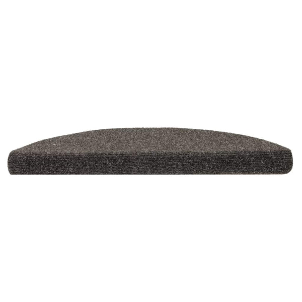 vidaXL Self-Adhesive Stair Mats 10 pcs 56x17x3 cm Anthracite Semi-Circular