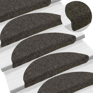 vidaXL Self-Adhesive Stair Mats 10 pcs 56x17x3 cm Anthracite Semi-Circular