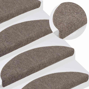 vidaXL Stair Mats Self-Adhesive 5 pcs. 56x17x3 cm Beige Semi-Circular