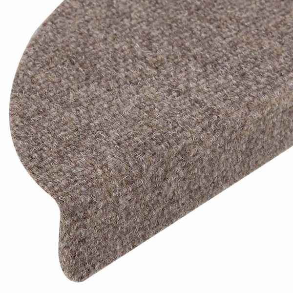 vidaXL Stair Mats Self-Adhesive 5 pcs. 56x17x3 cm Beige Semi-Circular