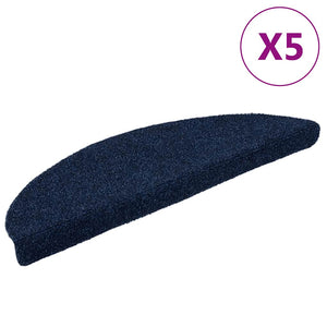 vidaXL Self-Adhesive Stair Treads 5 pcs. 56x17x3 cm Navy Blue Semi-circular