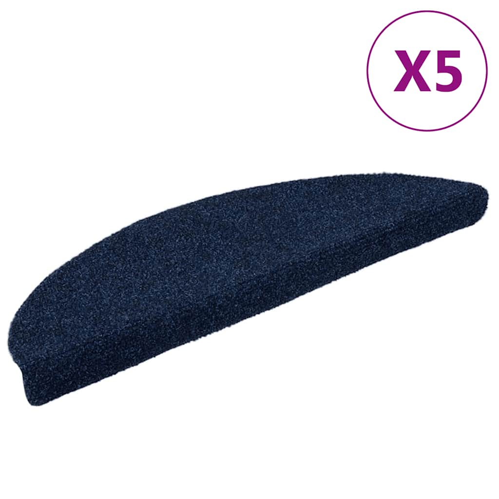 vidaXL Self-Adhesive Stair Treads 5 pcs. 56x17x3 cm Navy Blue Semi-circular