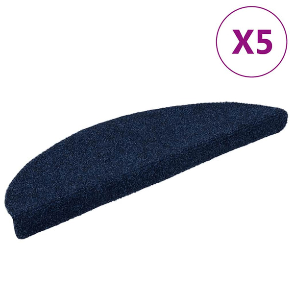 vidaXL Self-Adhesive Stair Treads 5 pcs. 56x17x3 cm Navy Blue Semi-circular
