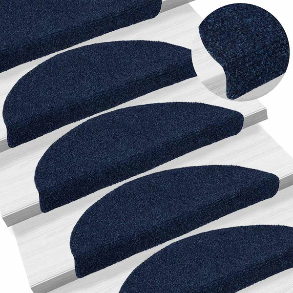 vidaXL Self-Adhesive Stair Treads 5 pcs. 56x17x3 cm Navy Blue Semi-circular