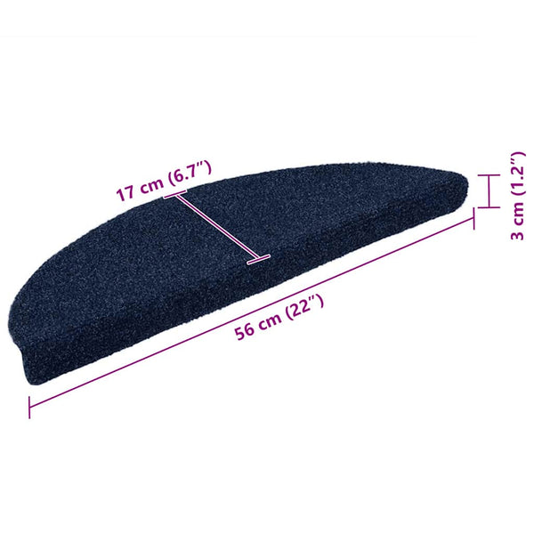 vidaXL Self-Adhesive Stair Treads 5 pcs. 56x17x3 cm Navy Blue Semi-circular