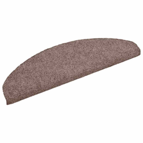 vidaXL Self-Adhesive Stair Mats 5 pcs. 65x21x4 cm Light Brown Semi-Circular Large