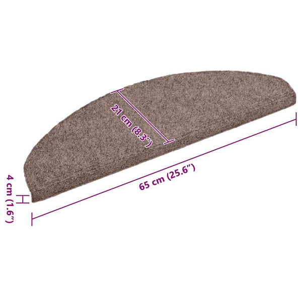 vidaXL Self-Adhesive Stair Mats 5 pcs. 65x21x4 cm Light Brown Semi-Circular Large